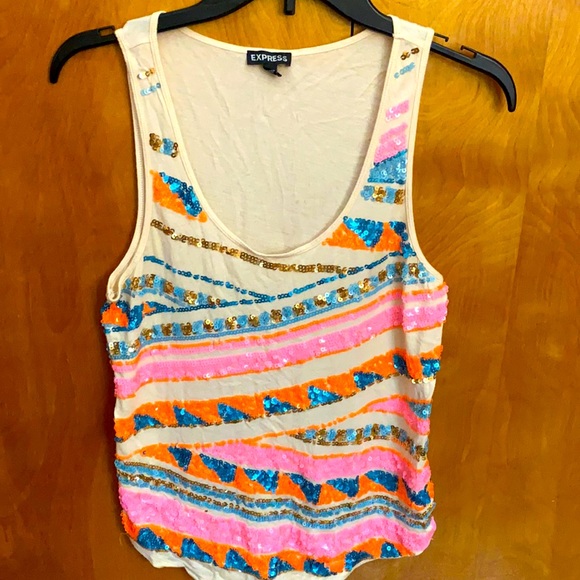 Express Sequin Tank Size S - Picture 1 of 5